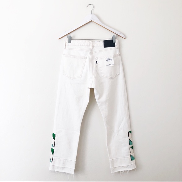 Levi’s White Beaded Lmc Slim Crop Jeans - Picture 4 of 8